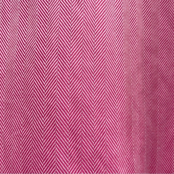 Holt Renfrew Raspberry White Herringbone 100% Cotton Made in Italy Sport Shirt - Picture 3 of 11